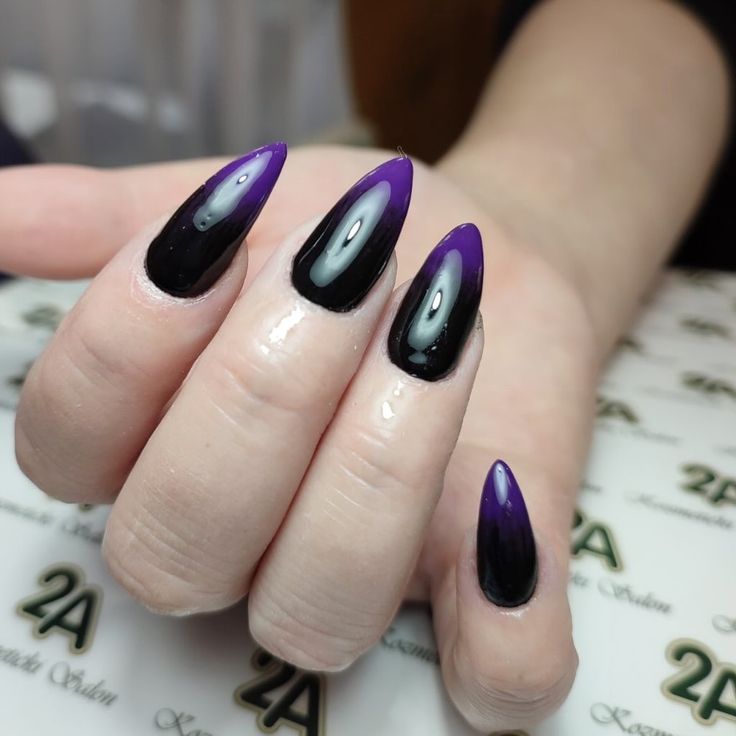 Purple French Tips with Black Base