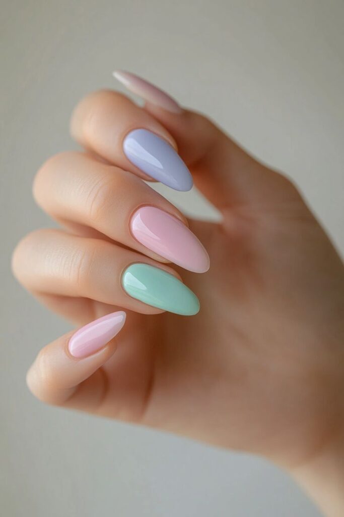 Pastel Color Nails