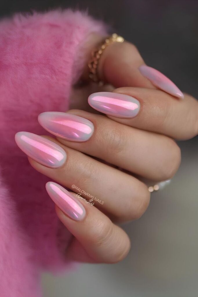Pink Aura Nails