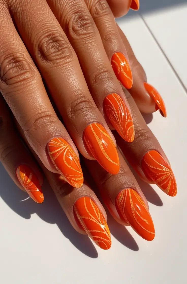 10 Orange Nails That Are Juicy And Hot