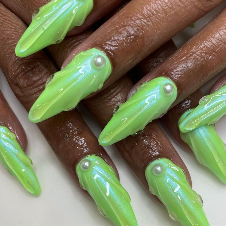 Pearl-Encrusted Mermaid Nails