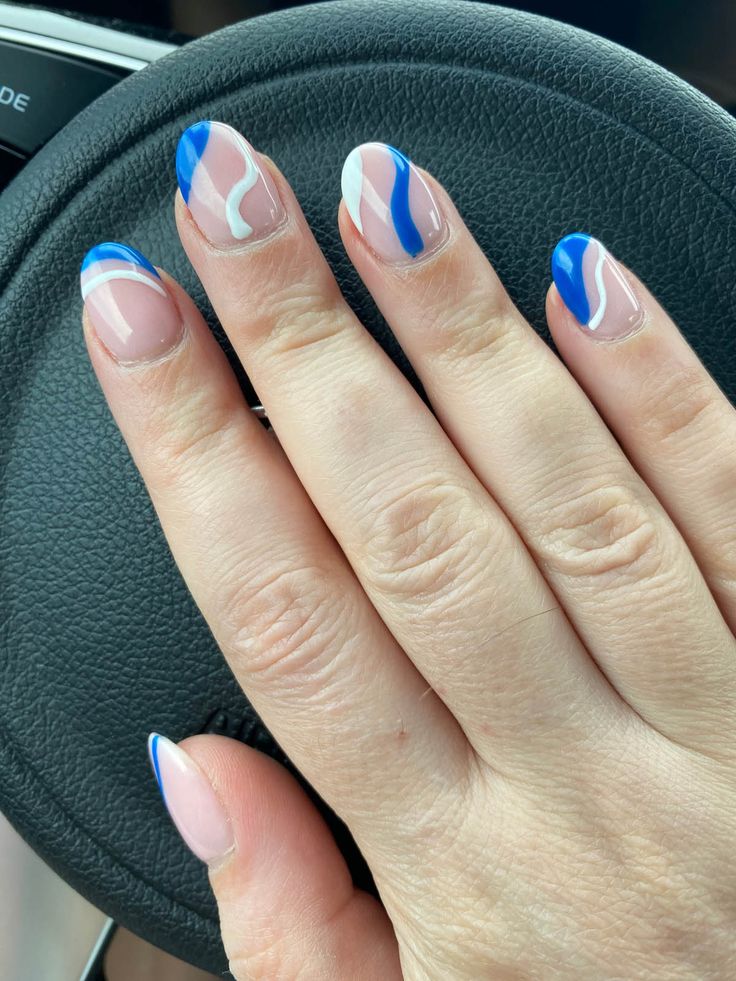 Blue and White Swirls