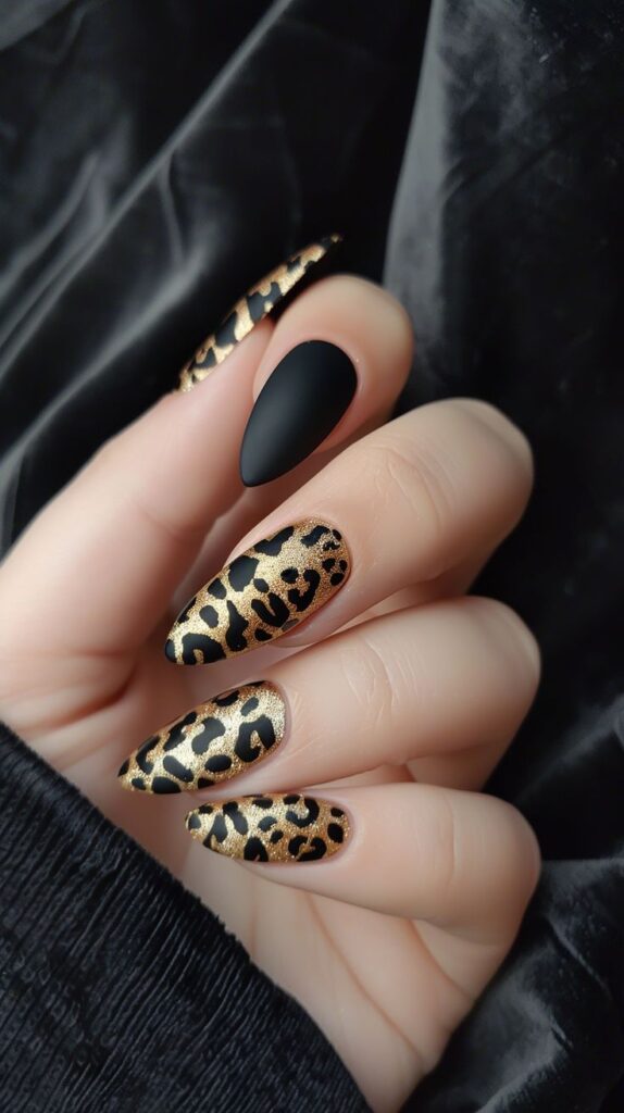 Black Leopard Nails