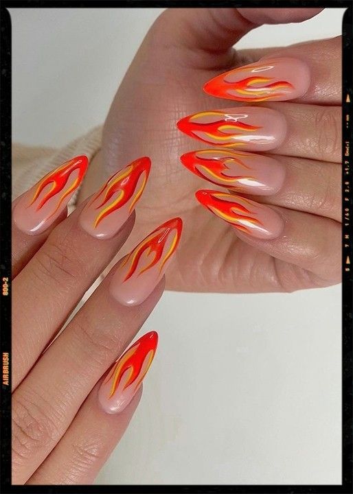 Flame Art in Bright Orange