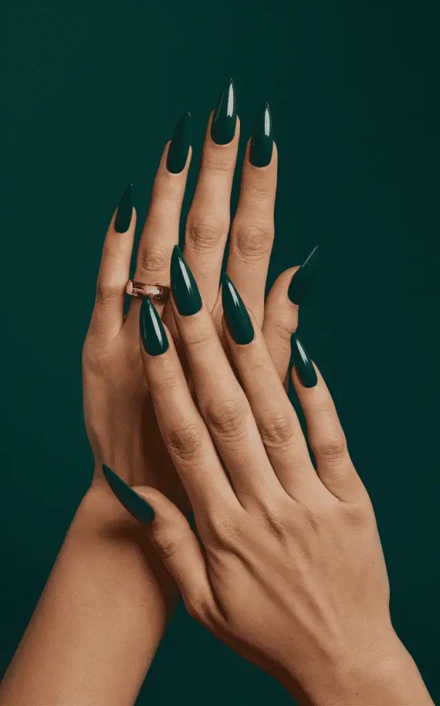 Deep Green Nails