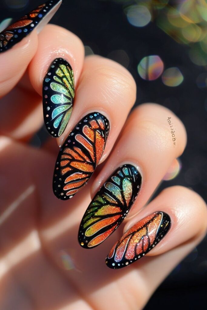 Butterfly Accent Nails