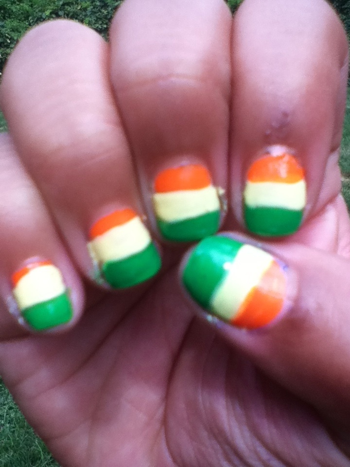 Irish Flag Inspired Nails
