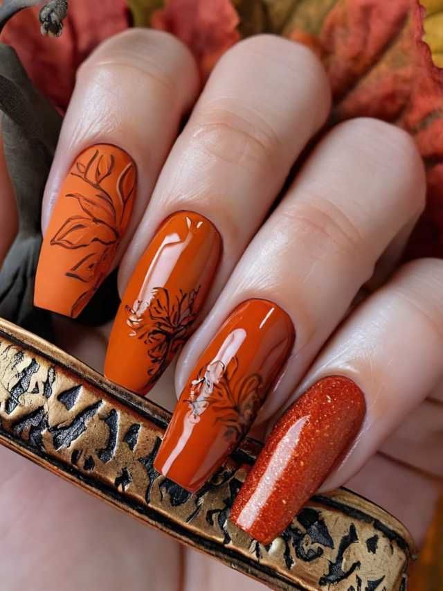Burnt Orange Nails